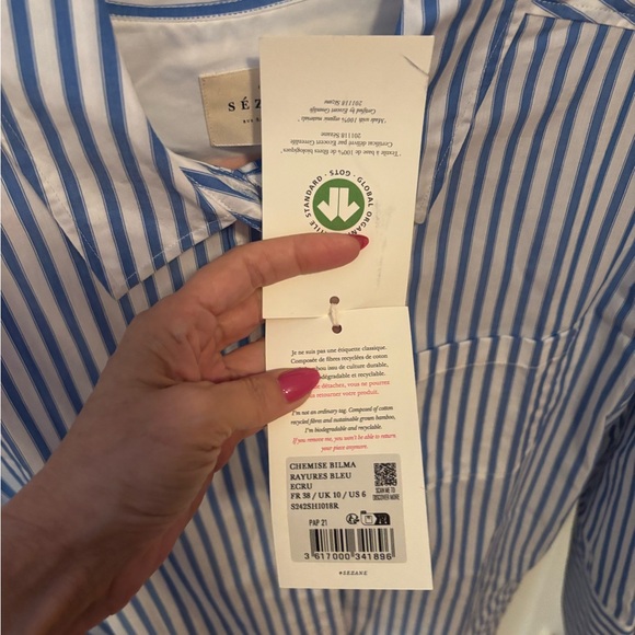 Blue Striped Women's Top - Picture 9 of 10